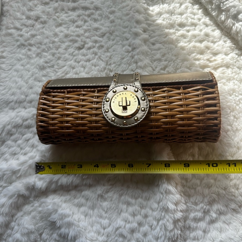 Chanel Brown Wicker Clutch